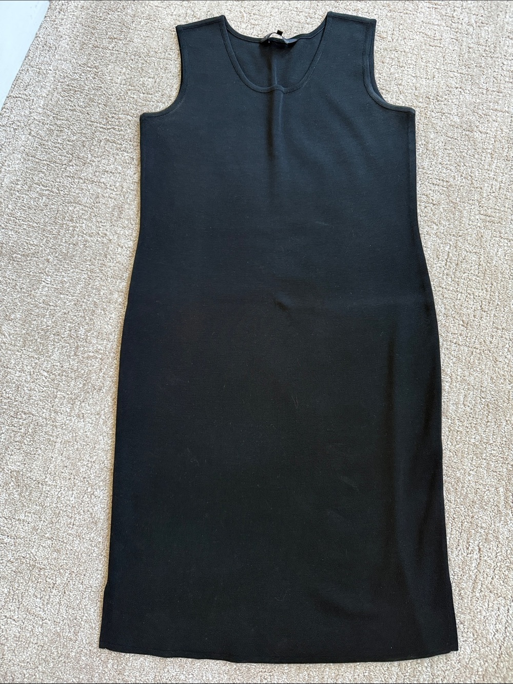 Ming Wang Sleeveless Scoop Neck Side Slit Tank Bodycon Dress Black size M - Picture 6 of 8